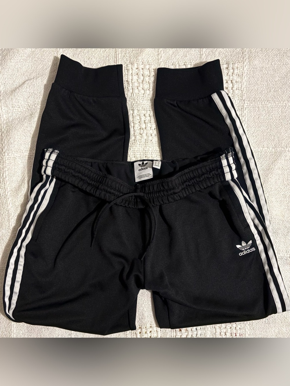 Adidas Black Jogger Sweatpants with White 3-Stripes